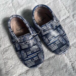 Monkey Feet | Thin Blue Line Serve and Protect Moccasins | Size 5-6Y